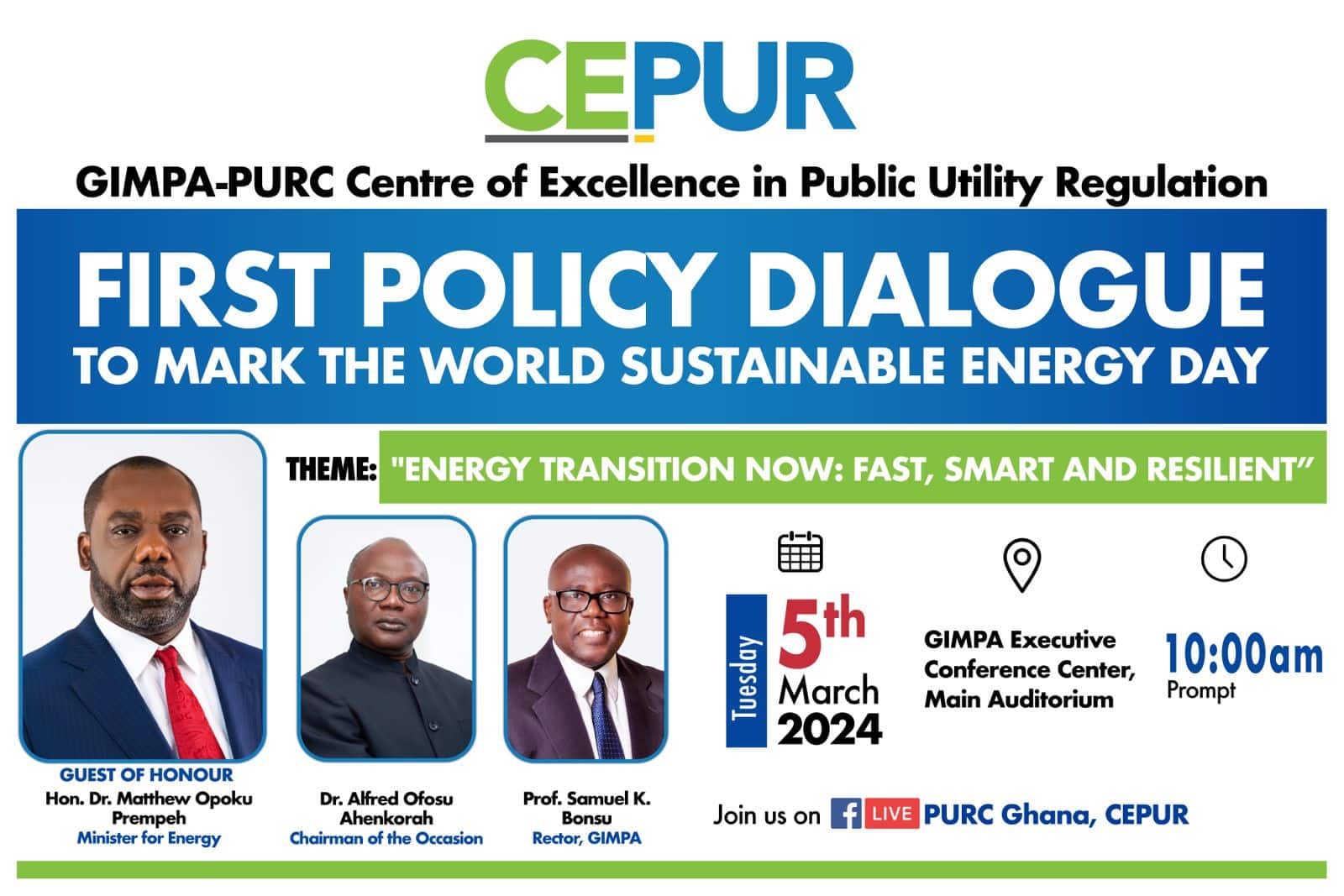 GIMPA-PURC Policy Dialogue to mark the World Sustainable Energy Day